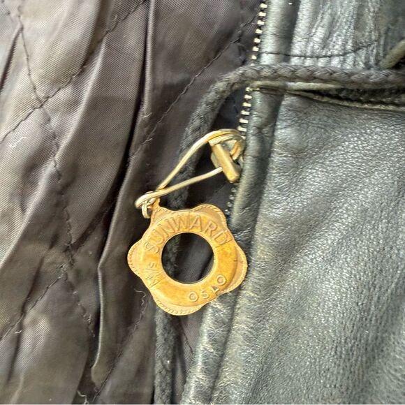 Vintage Jacqueline Ferrar Black Leather Moto Jacket Men’s Medium Genuine Leather - Picture 6 of 10